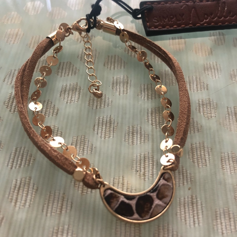 SNAKESKIN/LEATHER bracelet/necklace duo! +BONUS! - Picture 3 of 6